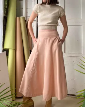 80s Pink Drop Waist Skirt | S