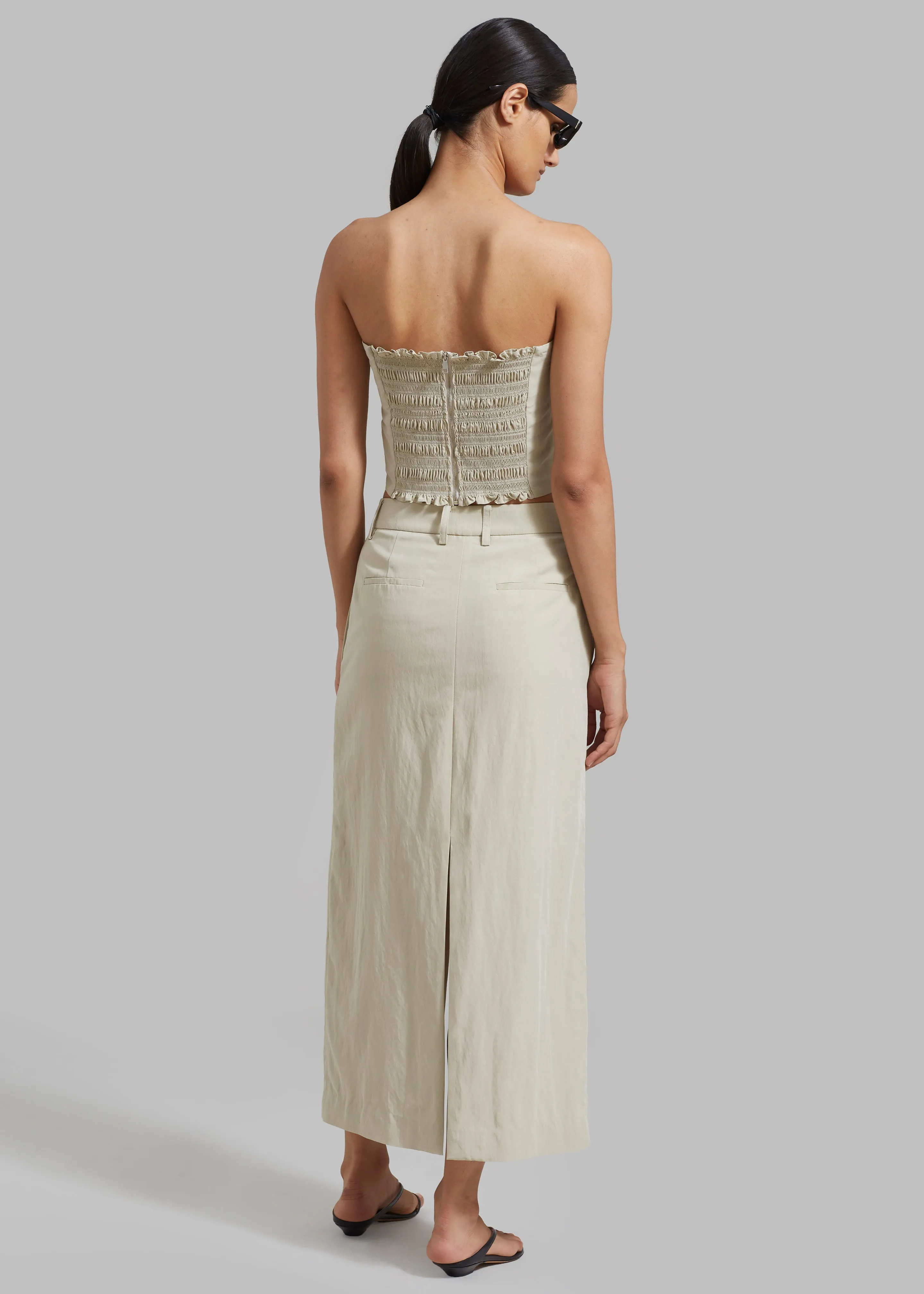 Anastasia Slit Midi Skirt - Sage