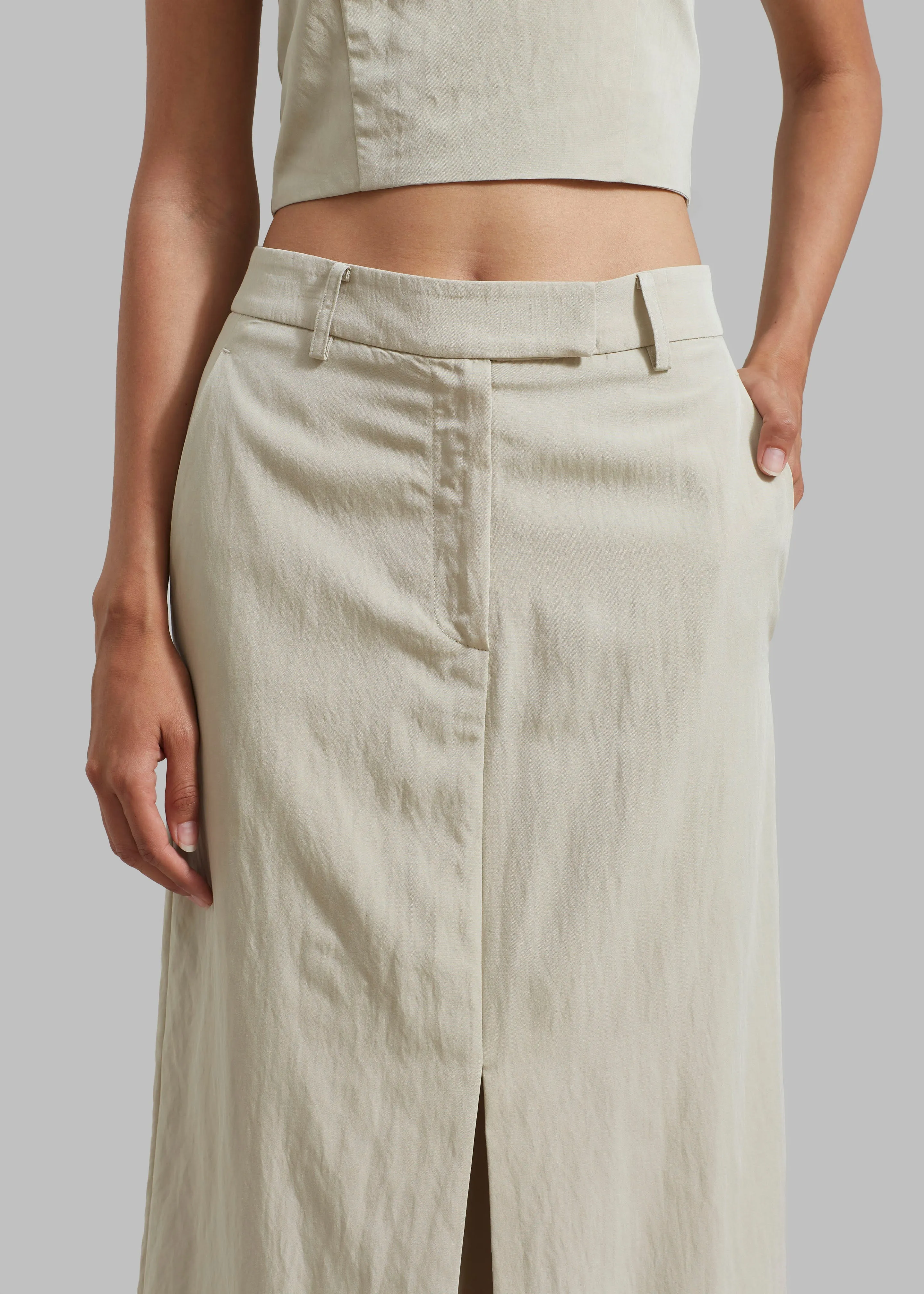 Anastasia Slit Midi Skirt - Sage