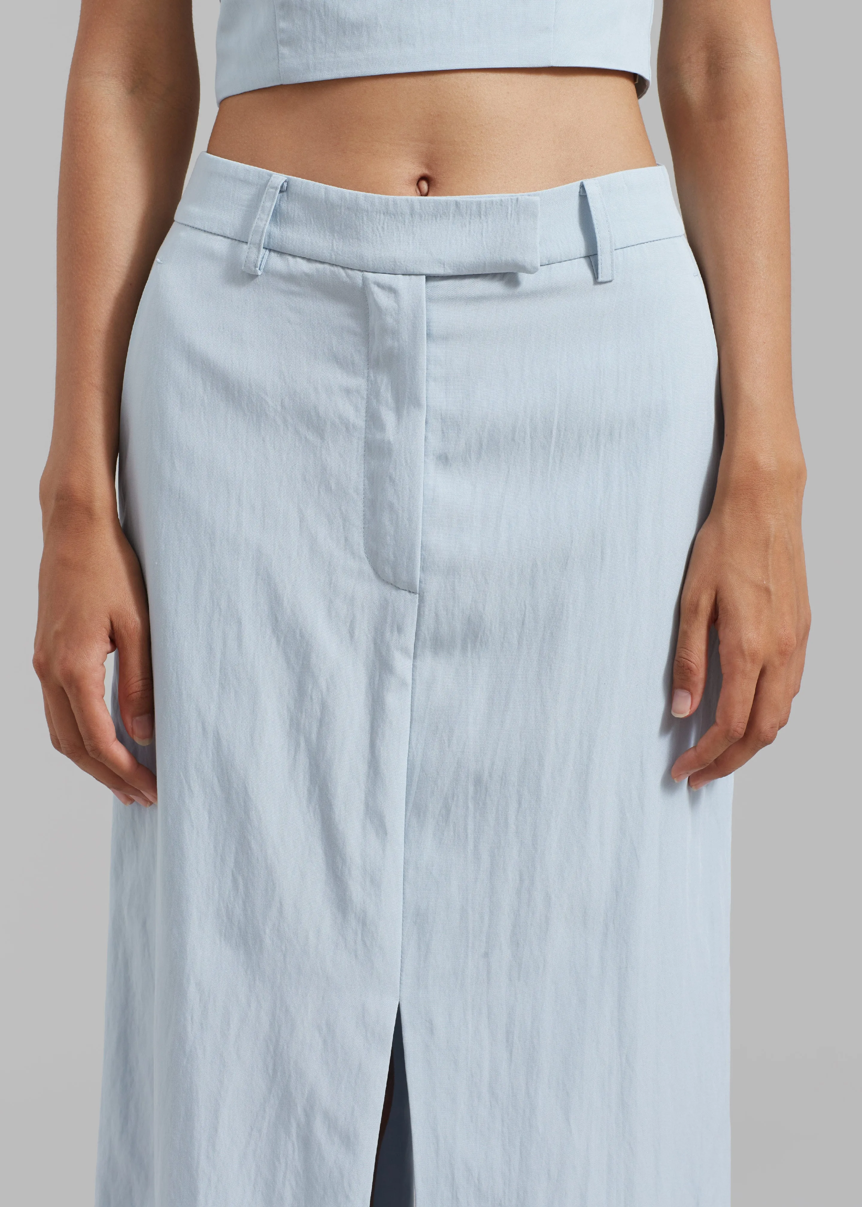 Anastasia Slit Midi Skirt - Sky