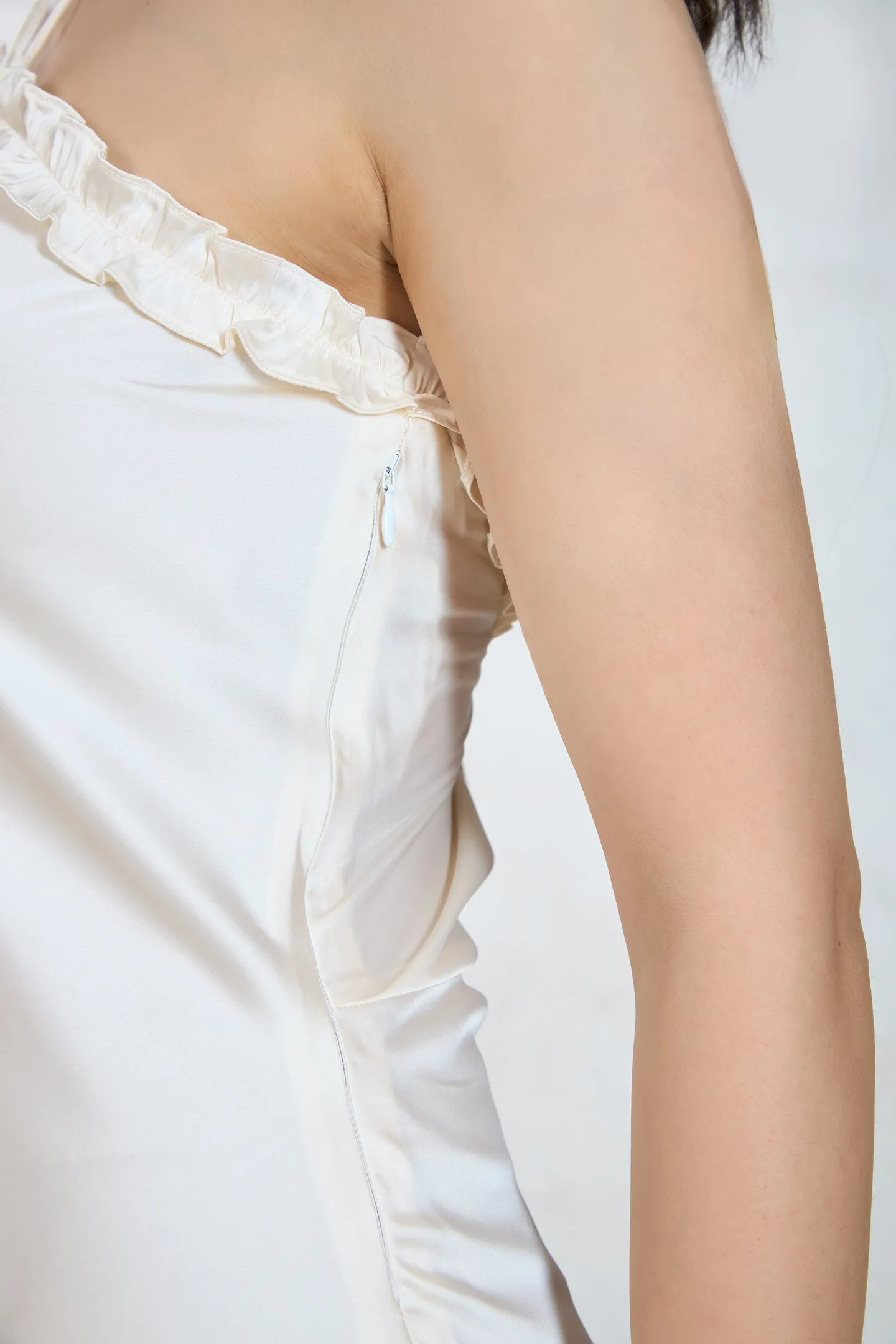 Ashley|Lycra Satin Halter Dress