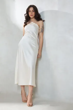 Ashley|Lycra Satin Halter Dress
