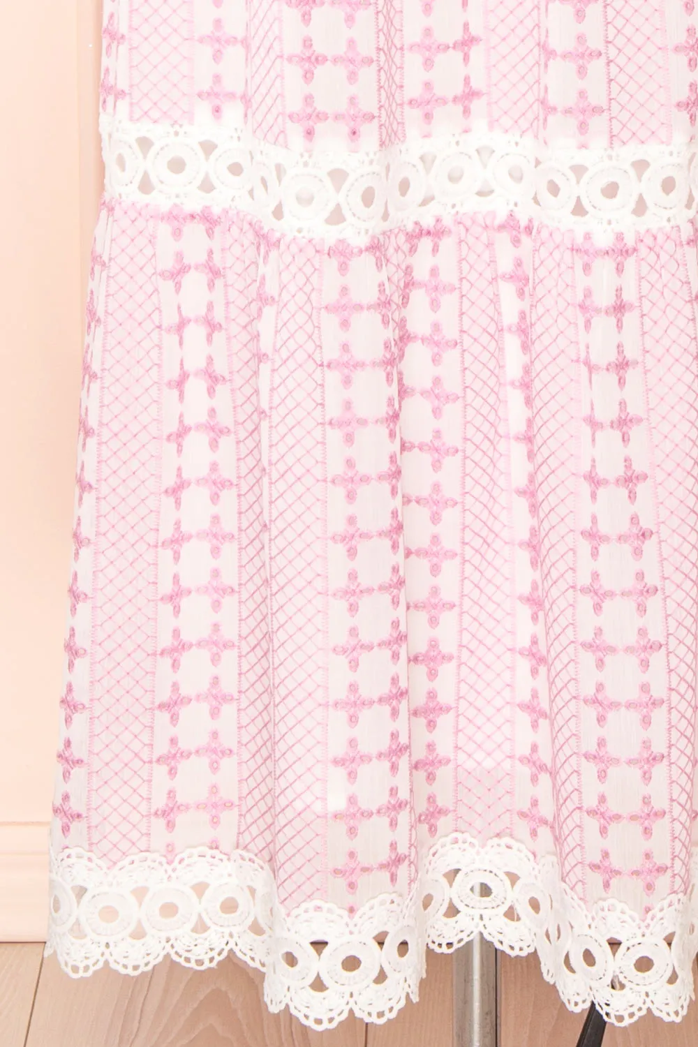 Brogae | Ruffled Openwork Midi Dress