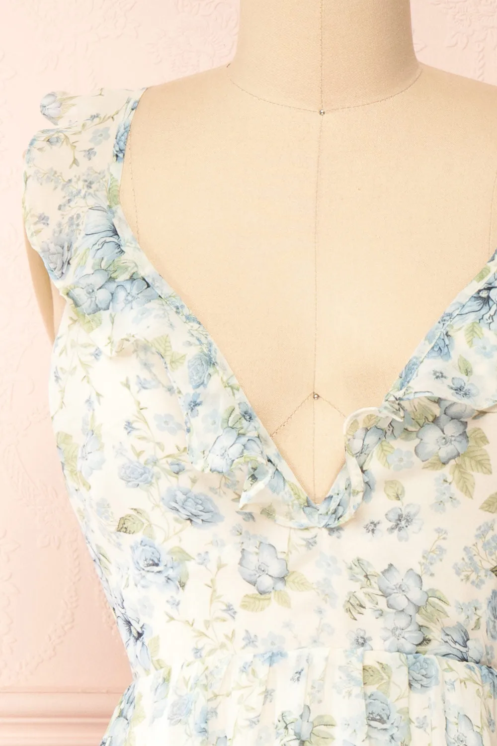 Calania | Tiered Floral Midi Dress w/ Ruffles
