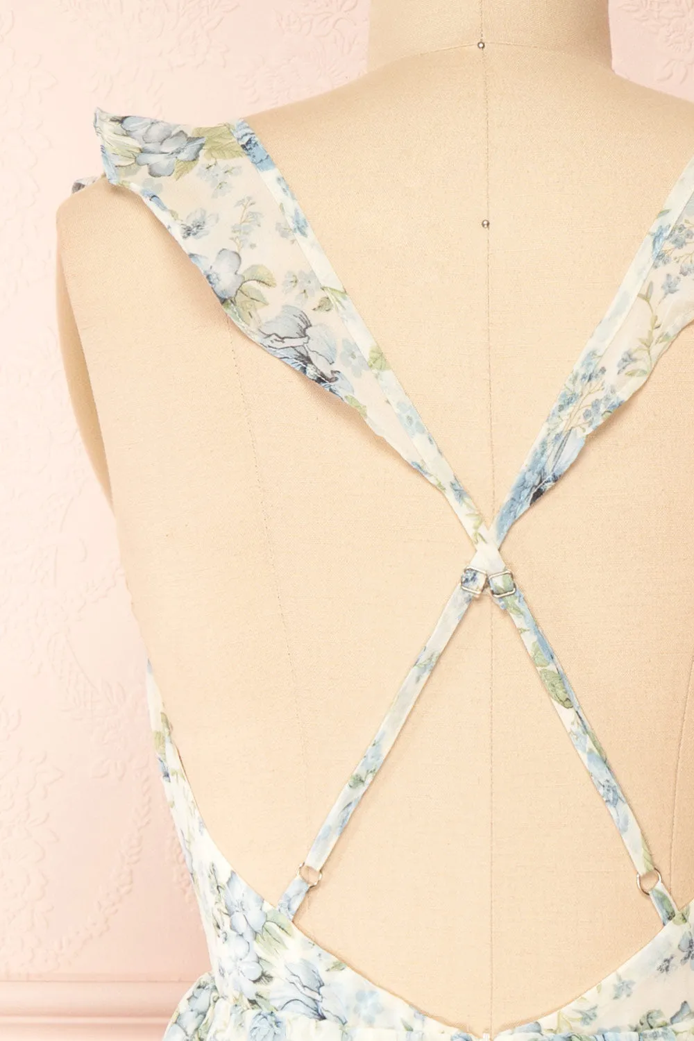 Calania | Tiered Floral Midi Dress w/ Ruffles