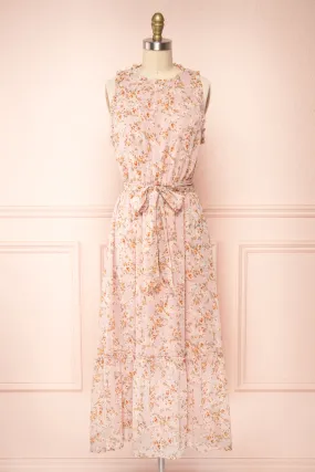 Campanna | Floral Midi Dress w/ Ruffles