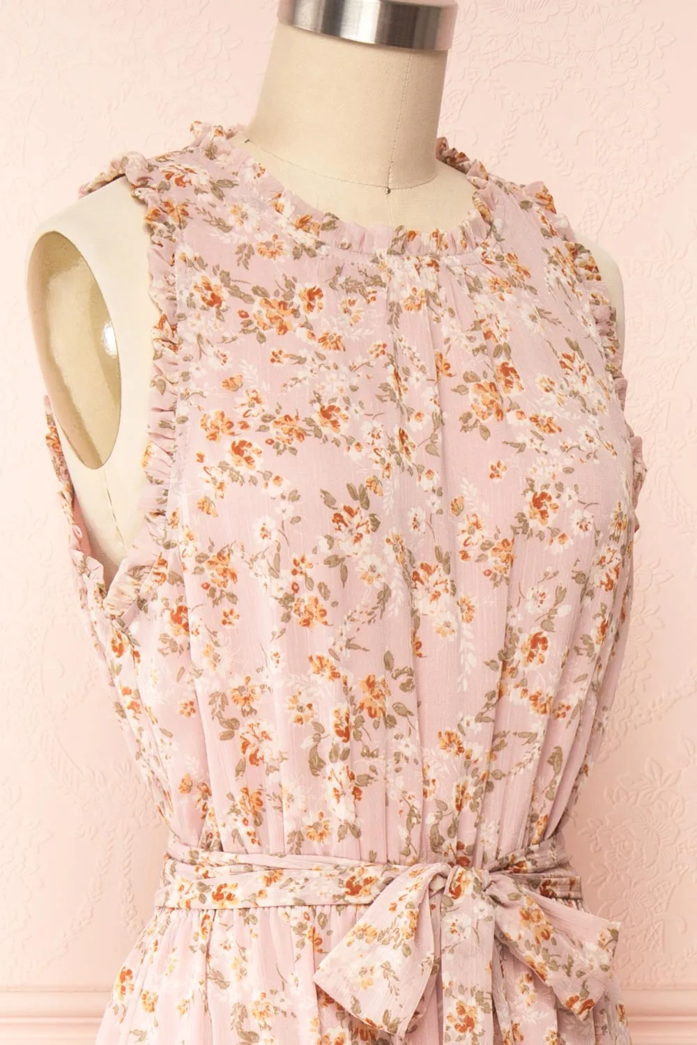Campanna | Floral Midi Dress w/ Ruffles