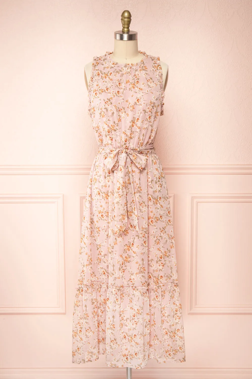 Campanna | Floral Midi Dress w/ Ruffles
