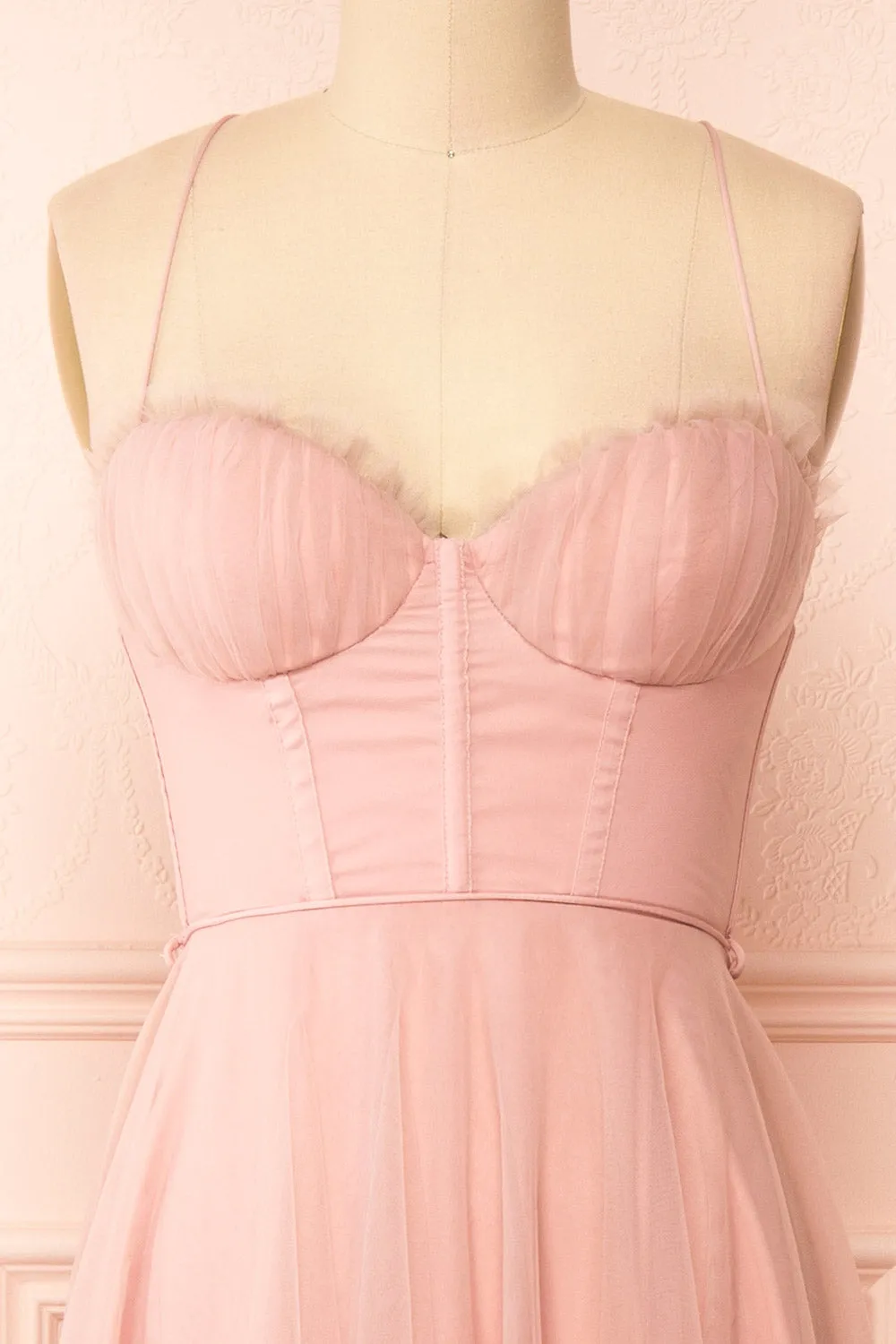 Chaya Pink | Midi Tulle Dress w/ Corset