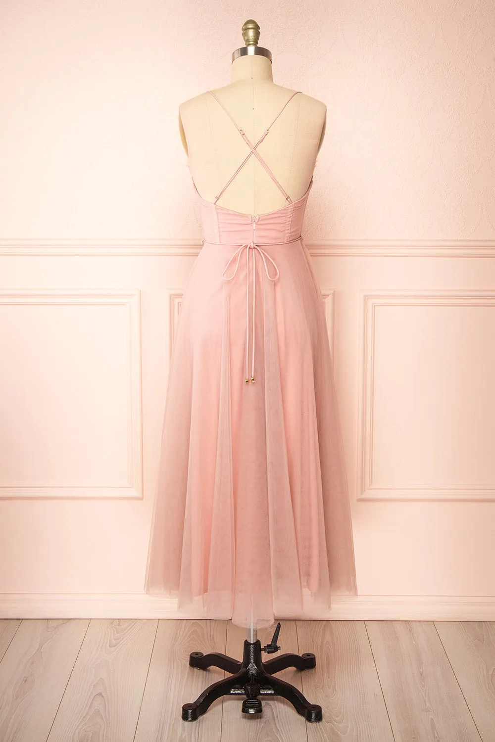 Chaya Pink | Midi Tulle Dress w/ Corset