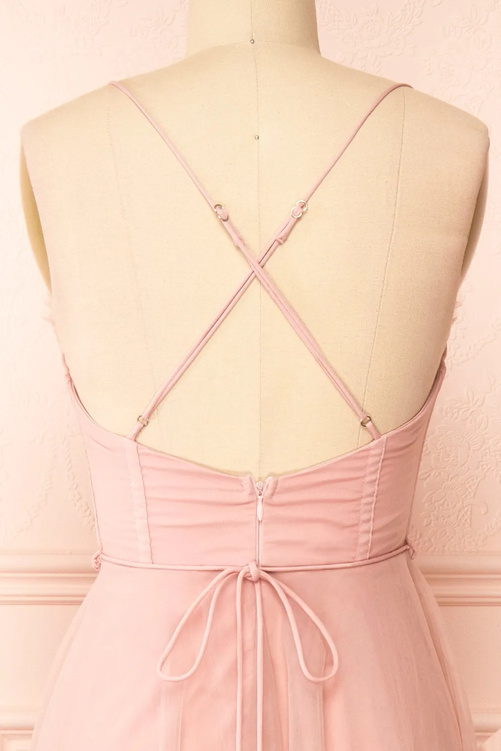 Chaya Pink | Midi Tulle Dress w/ Corset