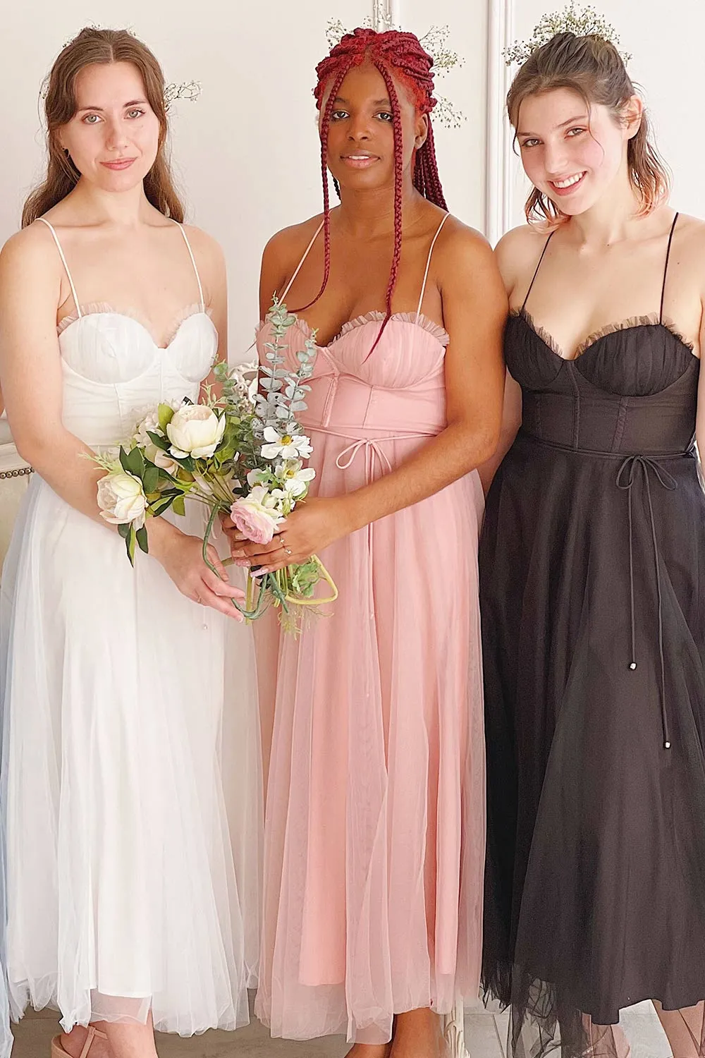 Chaya Pink | Midi Tulle Dress w/ Corset