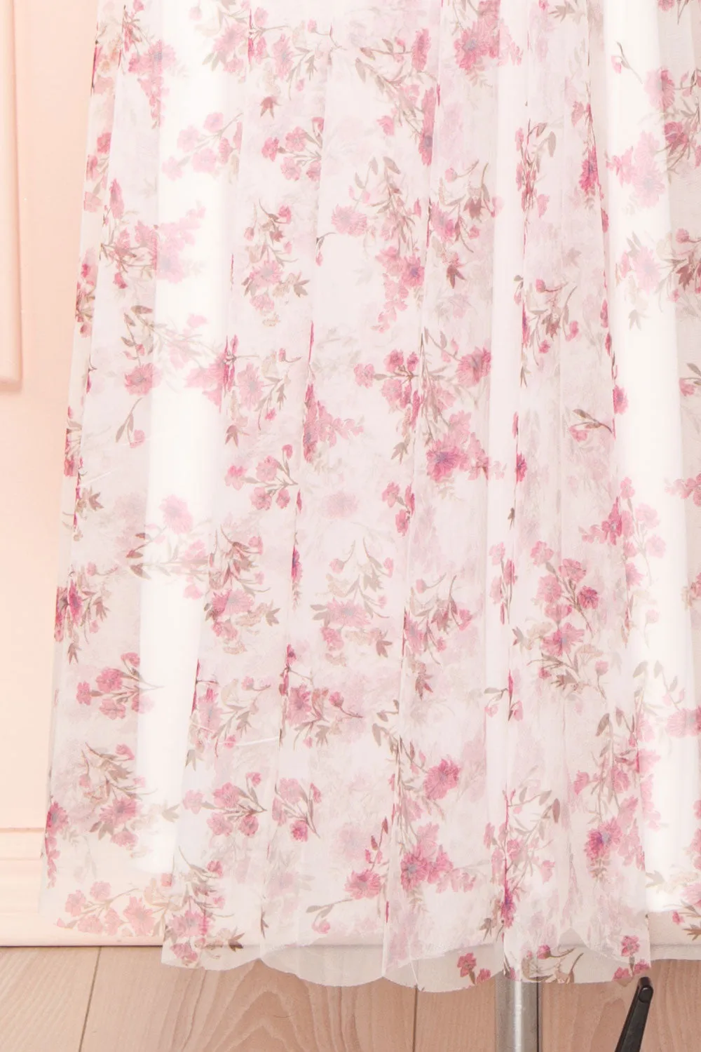 Claudie | Plunging Neckline Mesh Midi Dress