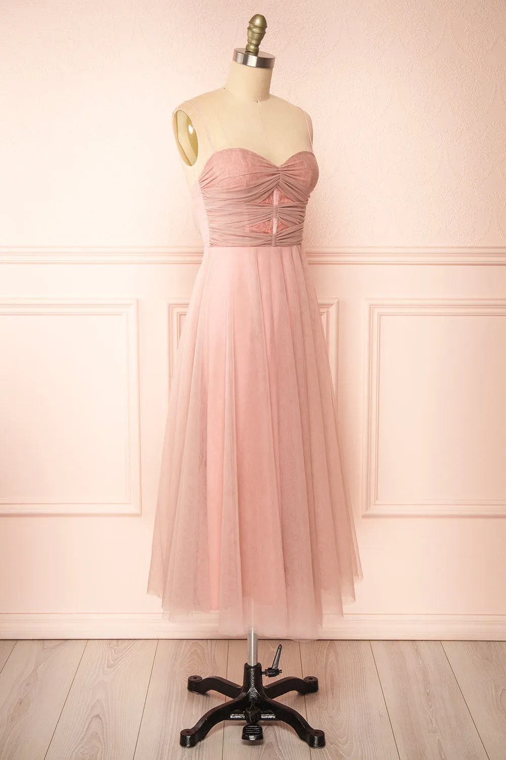 Cyrilla | Midi Pink Tulle Dress