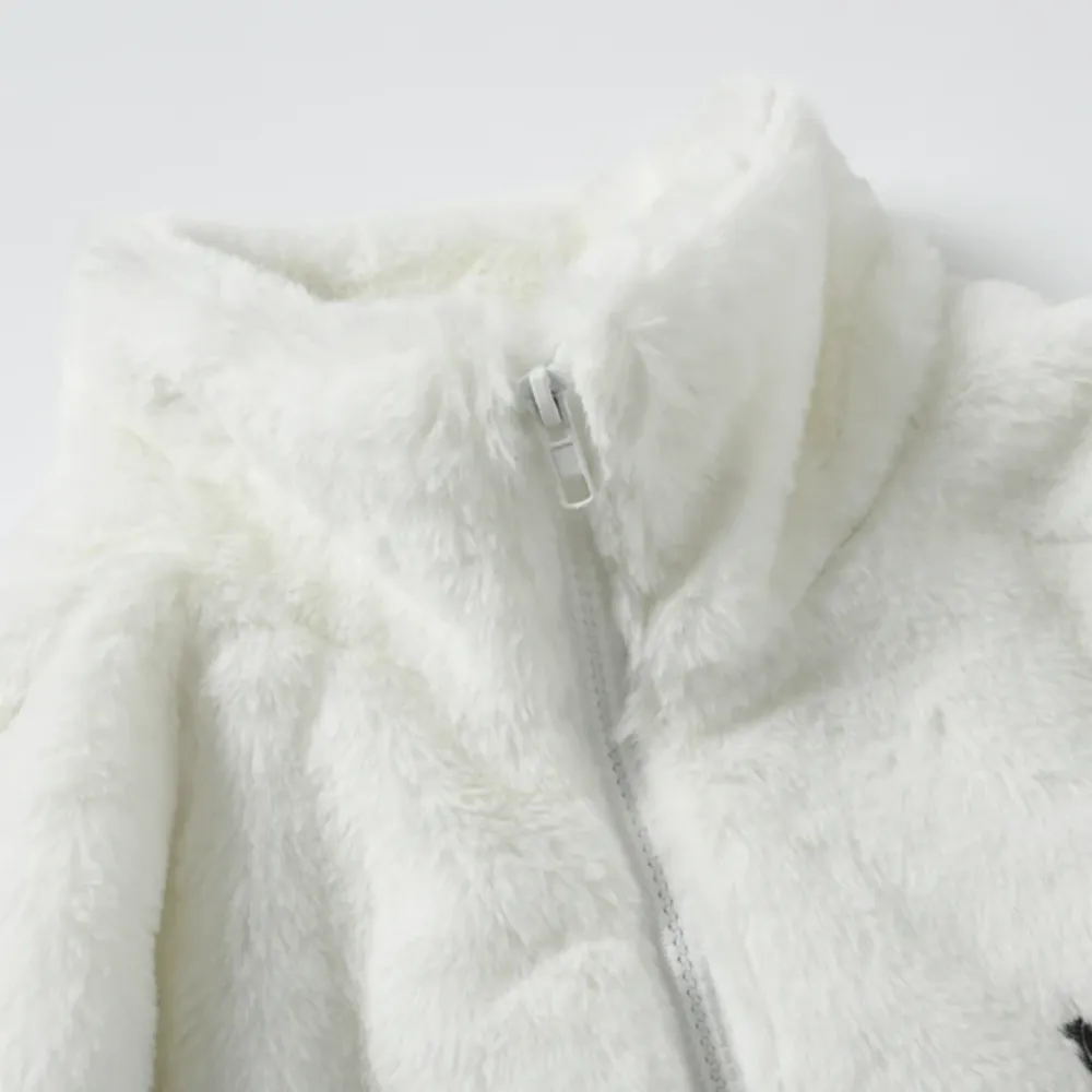 Hip Hop Cross Embroidery Fleece Coat