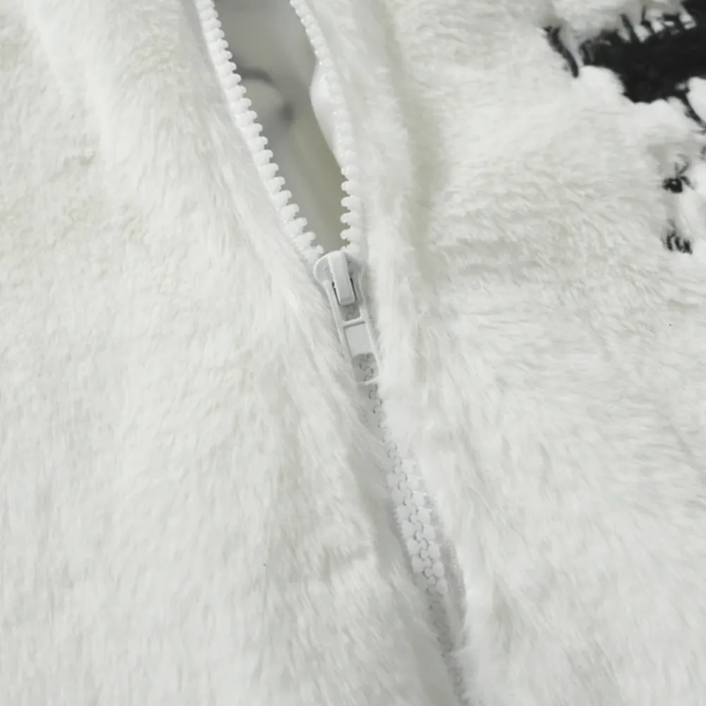 Hip Hop Cross Embroidery Fleece Coat