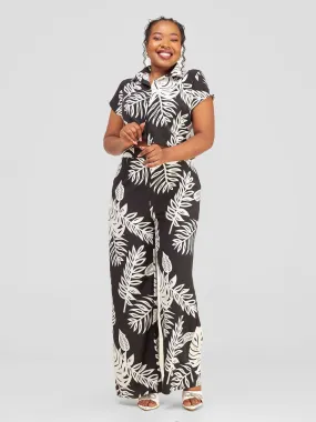 Kimono World Maua Two Piece Set - Black / White Print