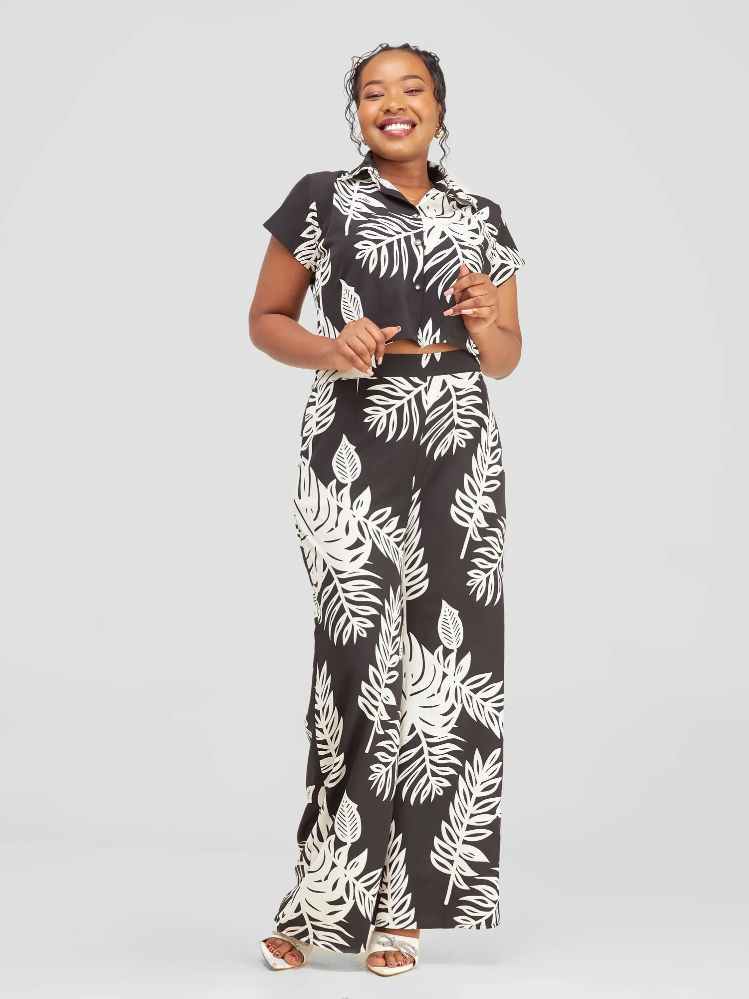 Kimono World Maua Two Piece Set - Black / White Print