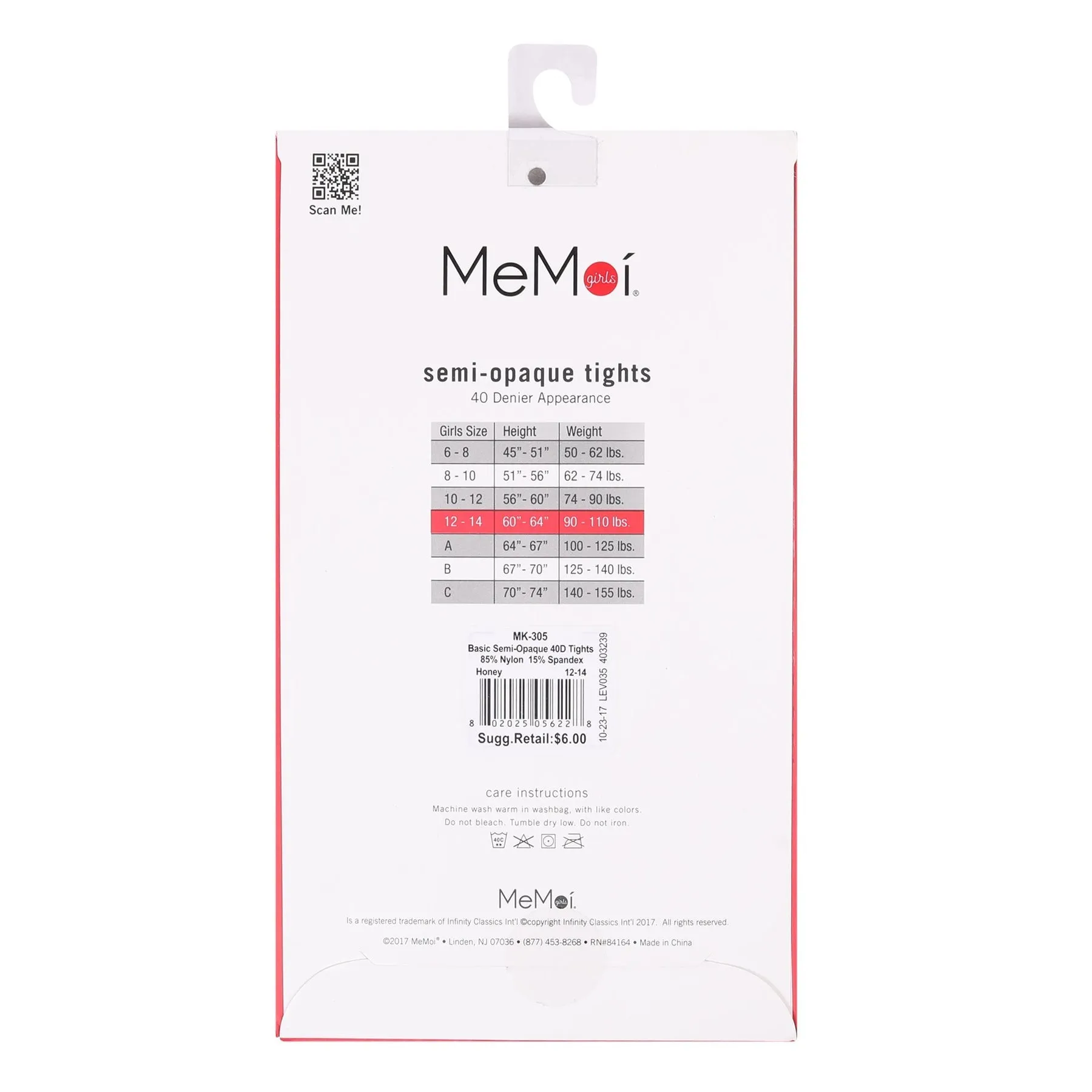 Memoi Semi-Opaque Tights #MK-305