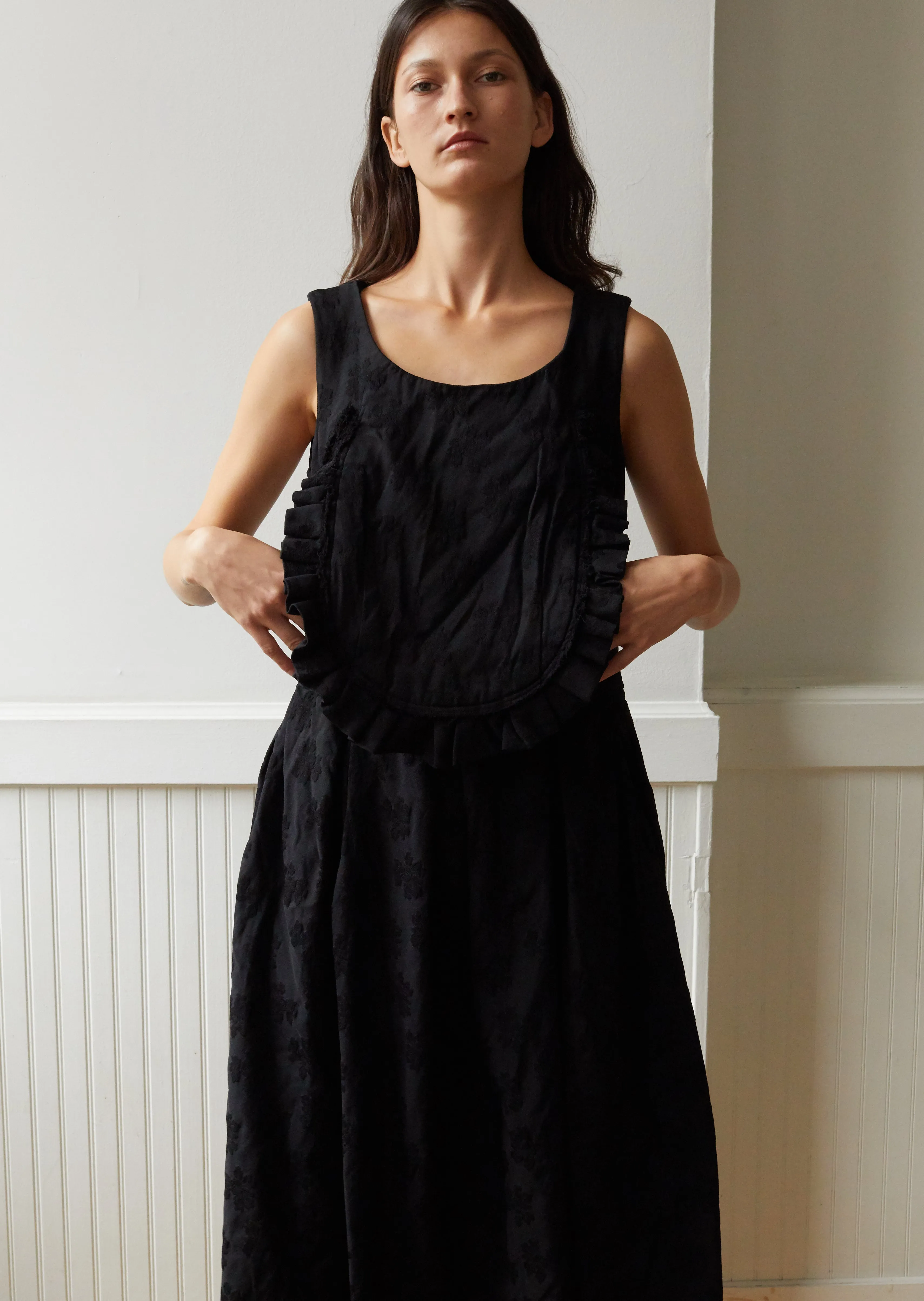 Polyester Jacquard Flower Pattern Garment Treated Dress