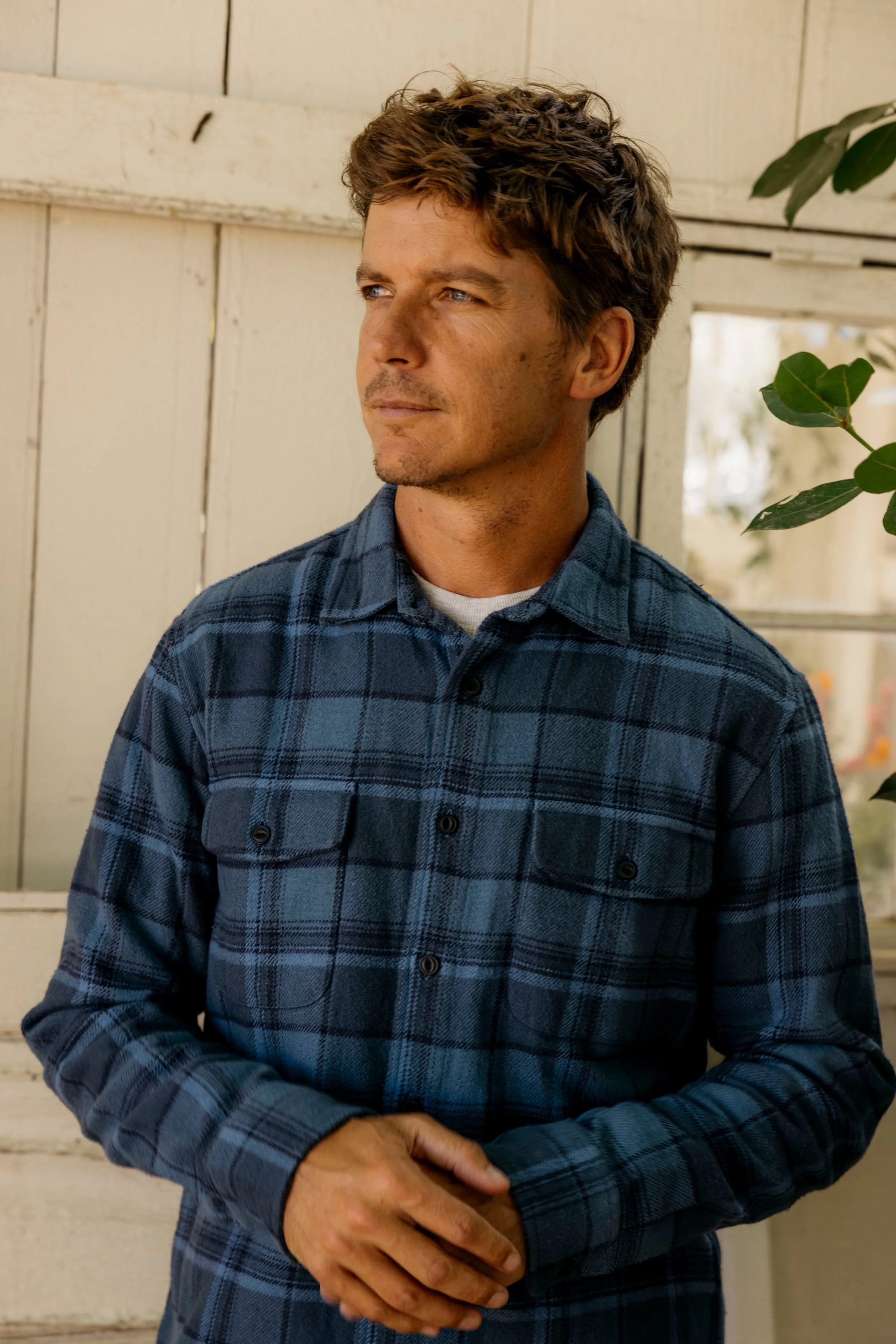 Scarboro Heritage Heavy Flannel - Navy Auburn