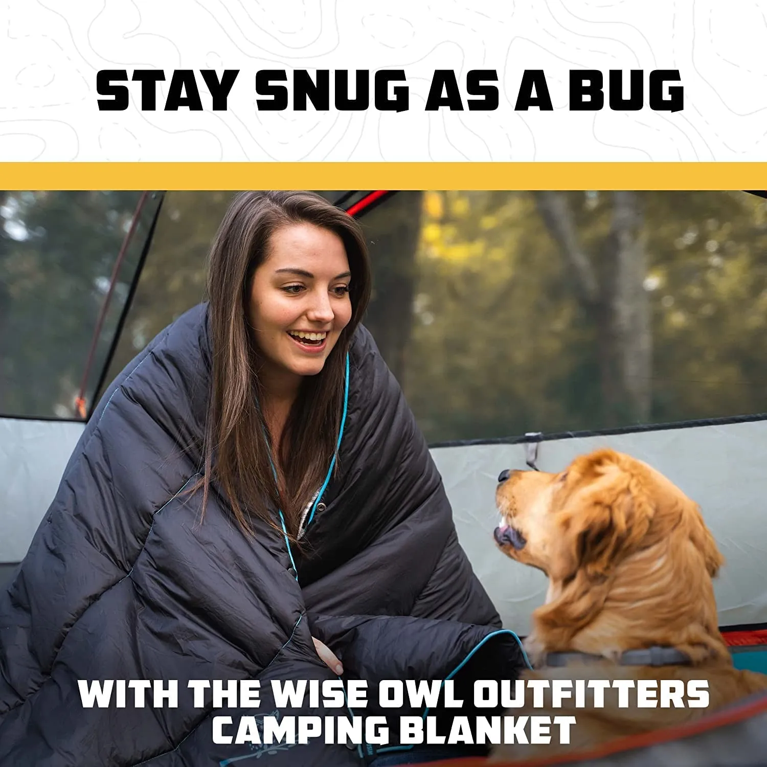 Wise Owl Outfitters Camping Blankets for Cold Weather - Puffy, Packable, Compact, Warm & Insulated Camping Quilt - Outdoor Blanket for Stadium, Backpacking, Camping, Travel, and Hiking