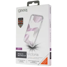ZAGG Victoria Hybrid Case for Apple iPhone Xs/X - Clear / Purple Fabric Waves